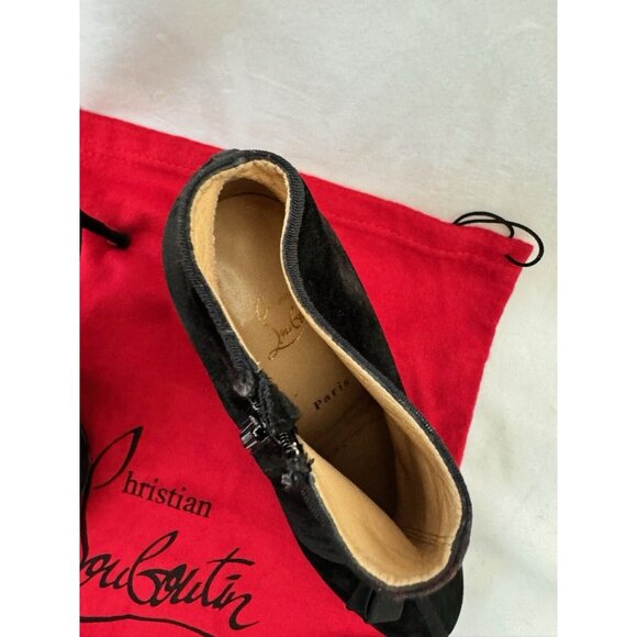 Christian Louboutin Women's  Ankle Boots Pump Round Toe With Bow  Black Size 36 - Picture 6 of 12
